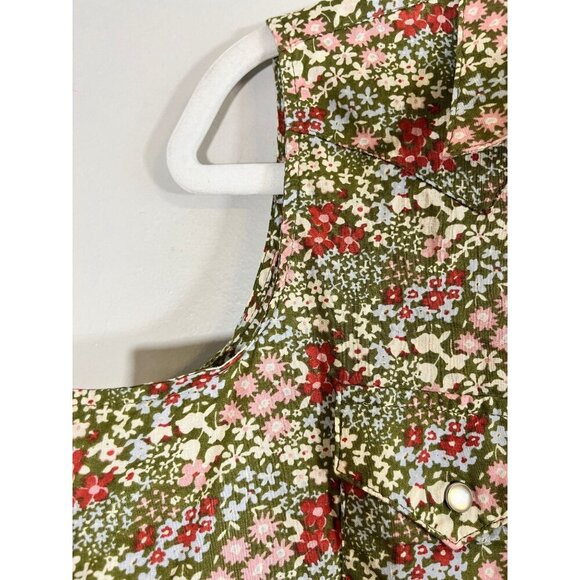 Wrangler Floral Pearl Snap Top S Country Farm Concert Boho Indie Folk Chic 80s - Picture 2 of 11